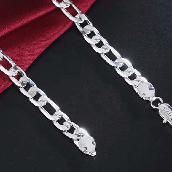 ✨ New Sterling 925 silver 22 inch sparkling 8 mm link chain ✨ - Picture 3 of 12